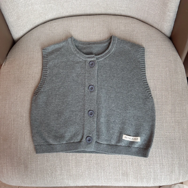 【针织开衫马甲 小乐妈咪】宝宝春秋儿童装婴儿无袖上衣马甲背心B14