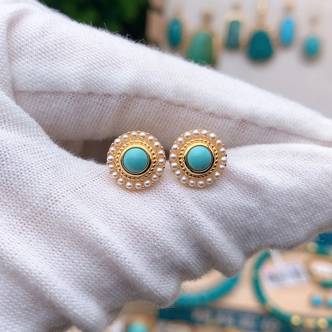 绿松石珠宝奇石银S925镶嵌玉***～