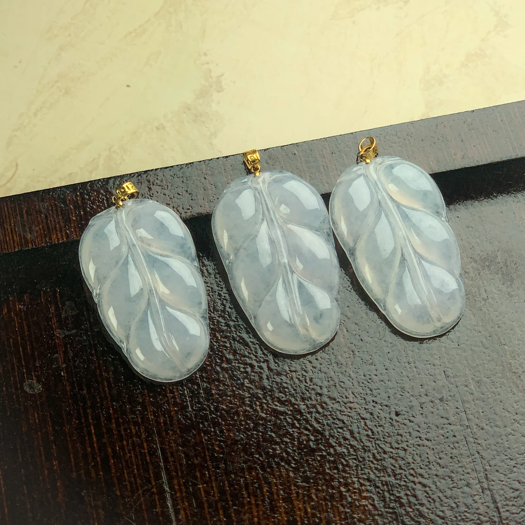 刘思懿天然翡翠叶子+18k金吊坠多样性发一件@403276商城