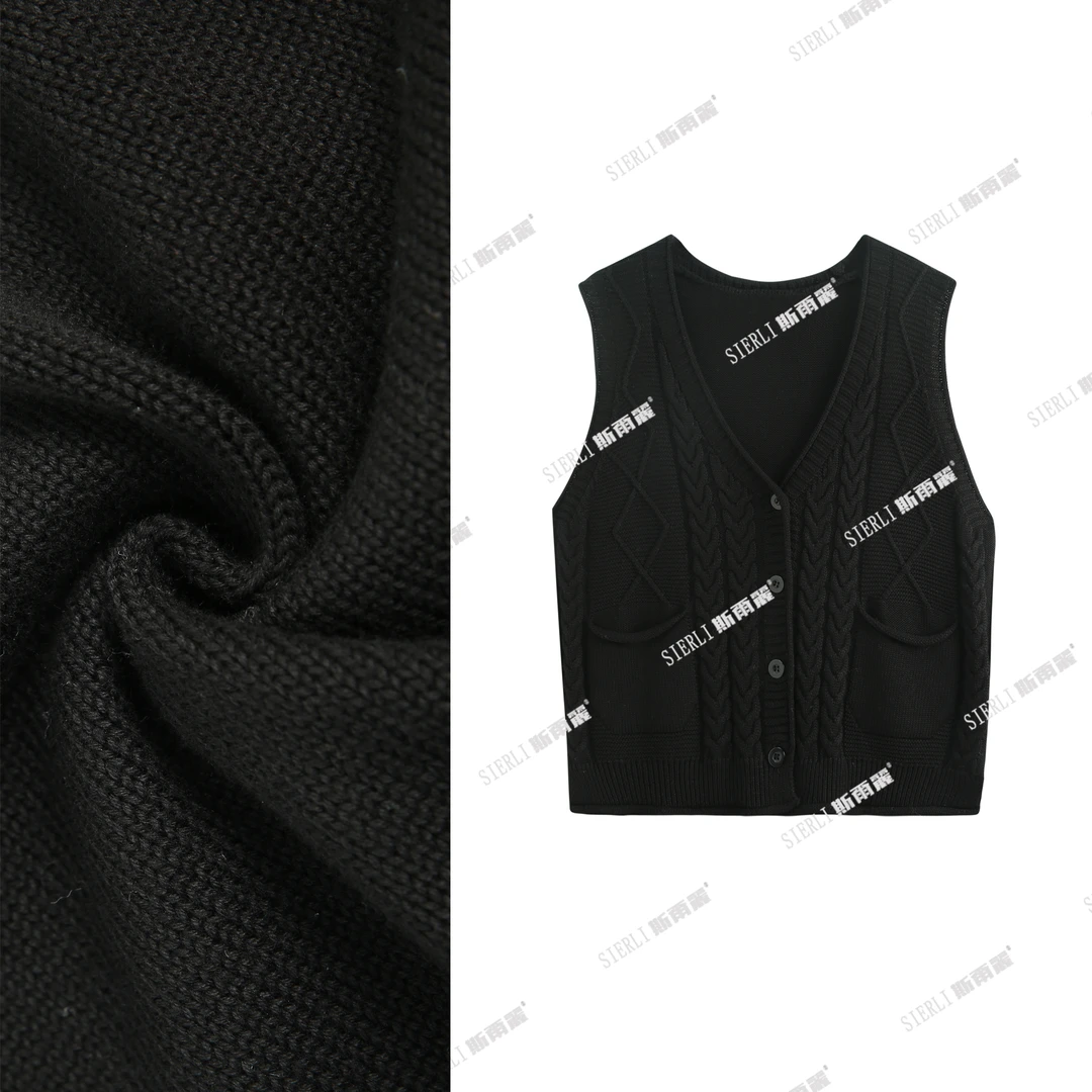 SEL家秋冬新款V领纯色针织马甲DL55*