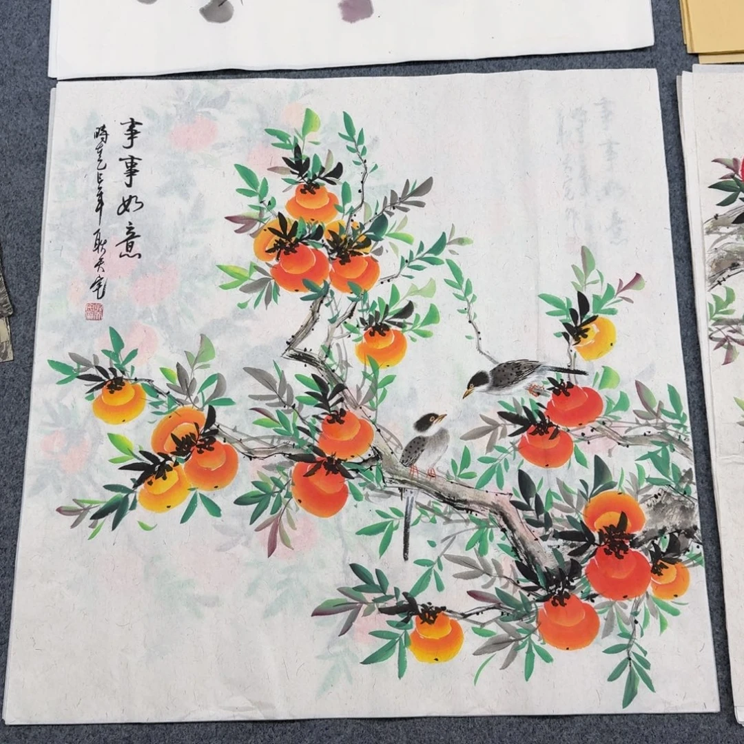 国画四尺斗方70X70纯手绘作品