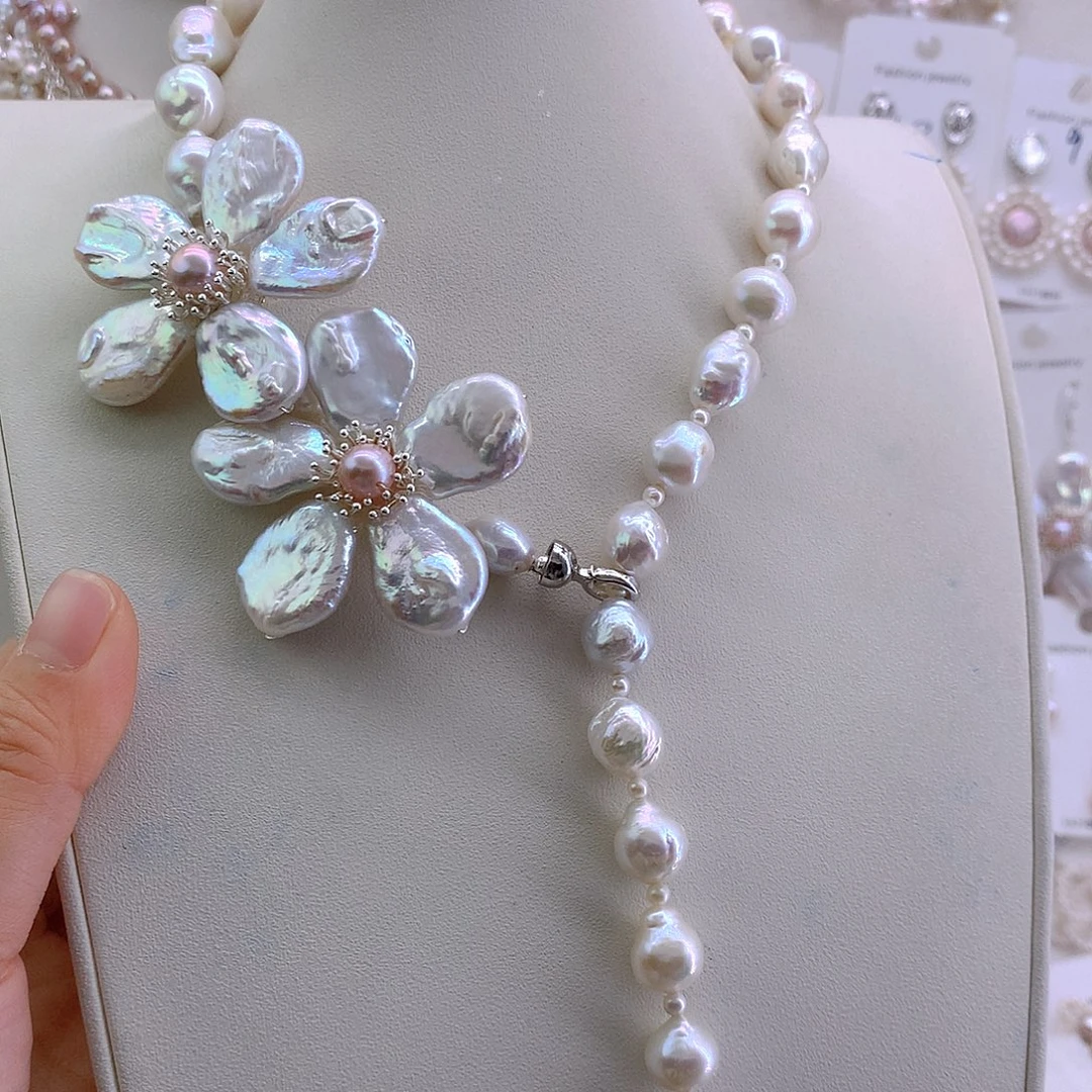 幽***猫项链淡水珍珠未镶嵌