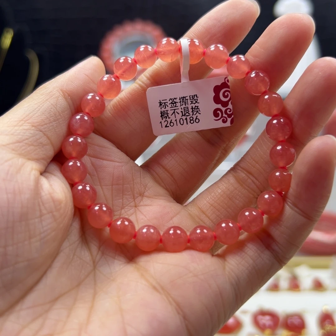 菱锰矿（红纹石）未镶嵌手串