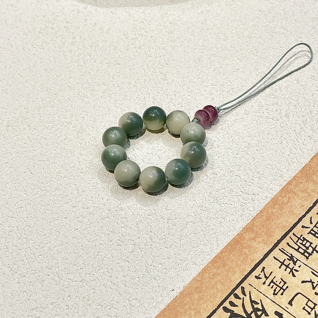 【灵月阁木作】飘花圆珠涵初手机链12mm