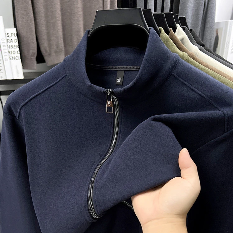 John Bunni高品质拉链长袖外套男士秋冬季新款保暖加厚休闲夹克