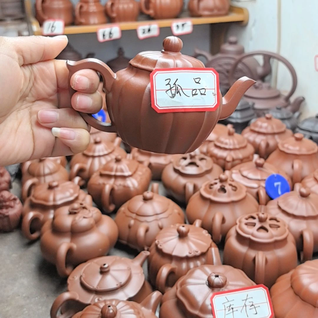 茶壶紫砂朱泥筋纹宫灯200cc