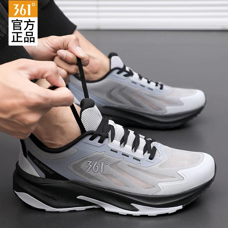 361男鞋冬季运动鞋网面透气跑鞋361度官方正品减震轻便回弹跑步鞋