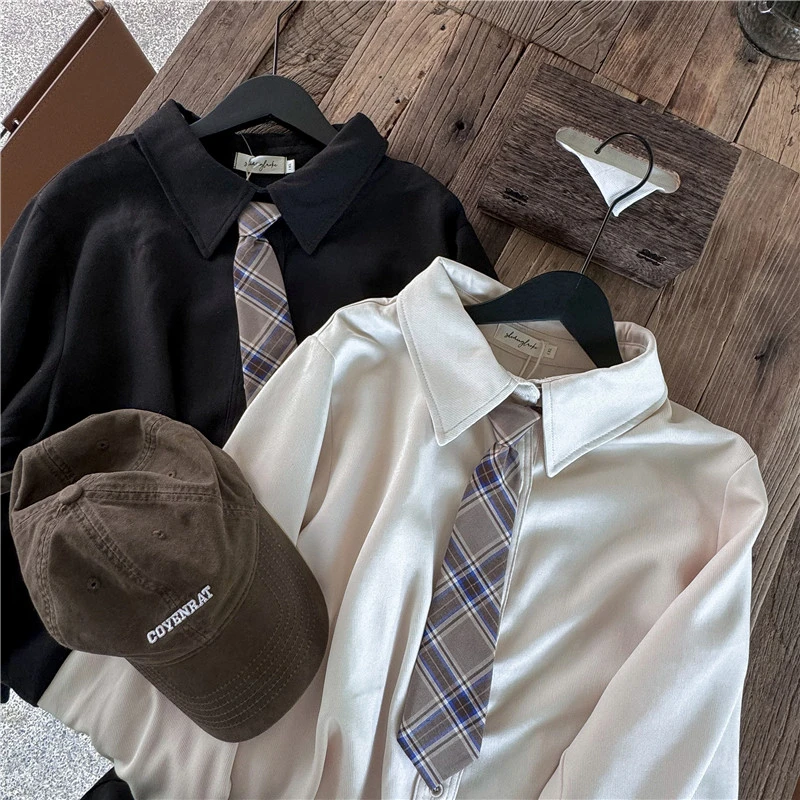 秋上新胖mm显瘦减龄通勤学院风衬衫上衣200斤女大码女装_W976-GN2