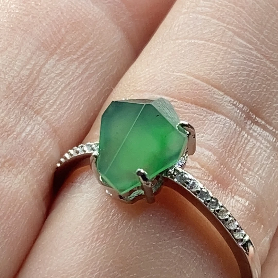 翡翠银S925镶嵌戒指