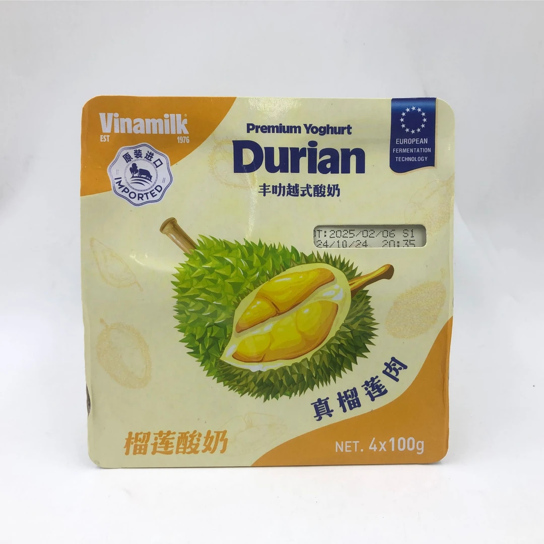 【25年2月】16杯VINAMILK 榴莲风味酸奶400g(100g×4杯）