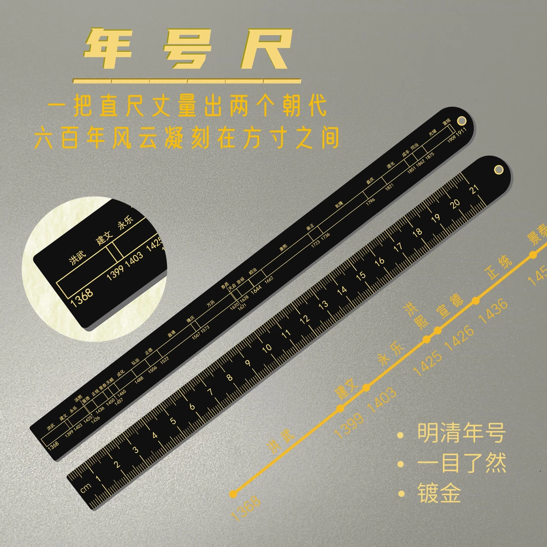 教师节文创礼品明清年号尺有竹朝代尺历史文具收藏瓷器铜钱博物馆