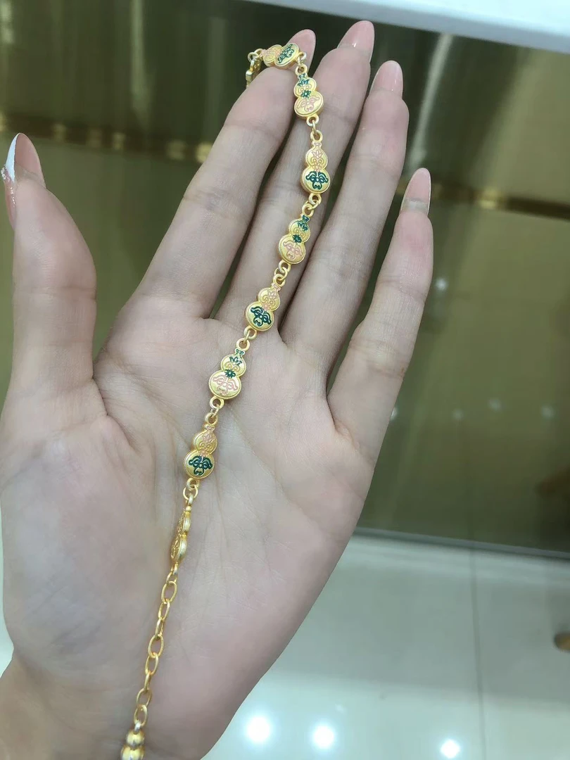 足银手链 足银999.9手链镭射款式金色