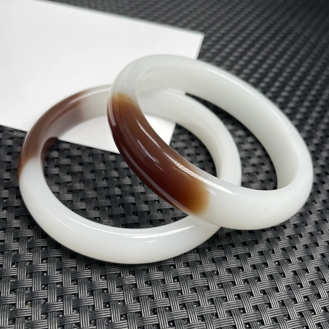 【喜子】QW240白咖糖常规精致手镯/多样性发一精致奇石