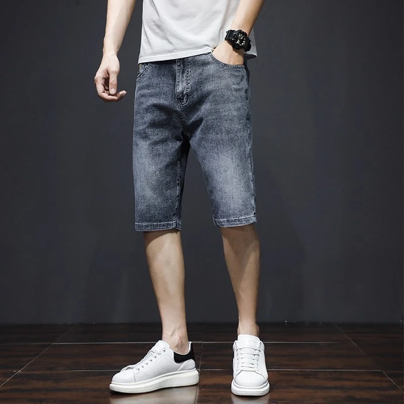 薄款休闲风短裤韩版弹力男士短裤弹力潮流宽松直筒休闲百搭潮流