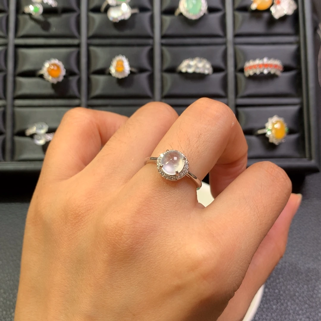 翡翠银S925镶嵌戒指