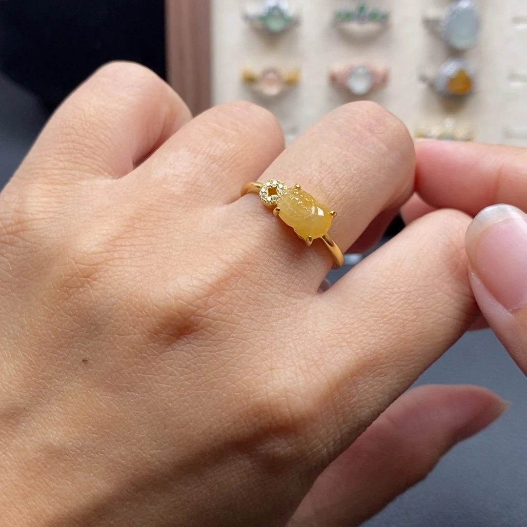 翡翠银S925镶嵌戒指