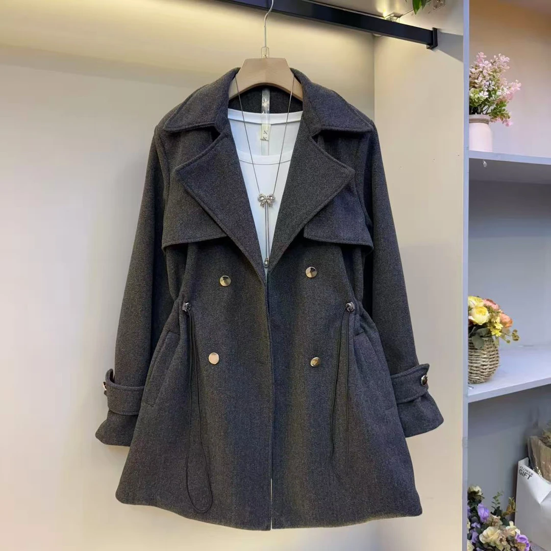 2025年女士中长款百搭显瘦气质网红遮肉秋冬风衣