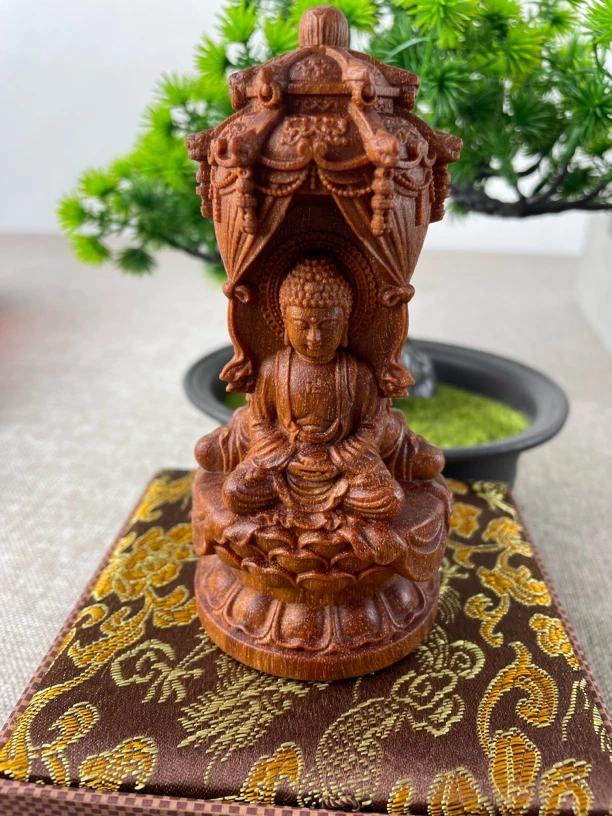 龙鳞满星西方三圣 阿弥 大势至 净品观音精品木雕摆件