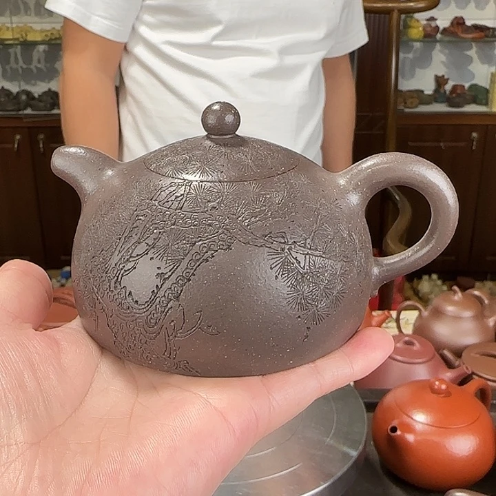 茶壶紫砂半月天青