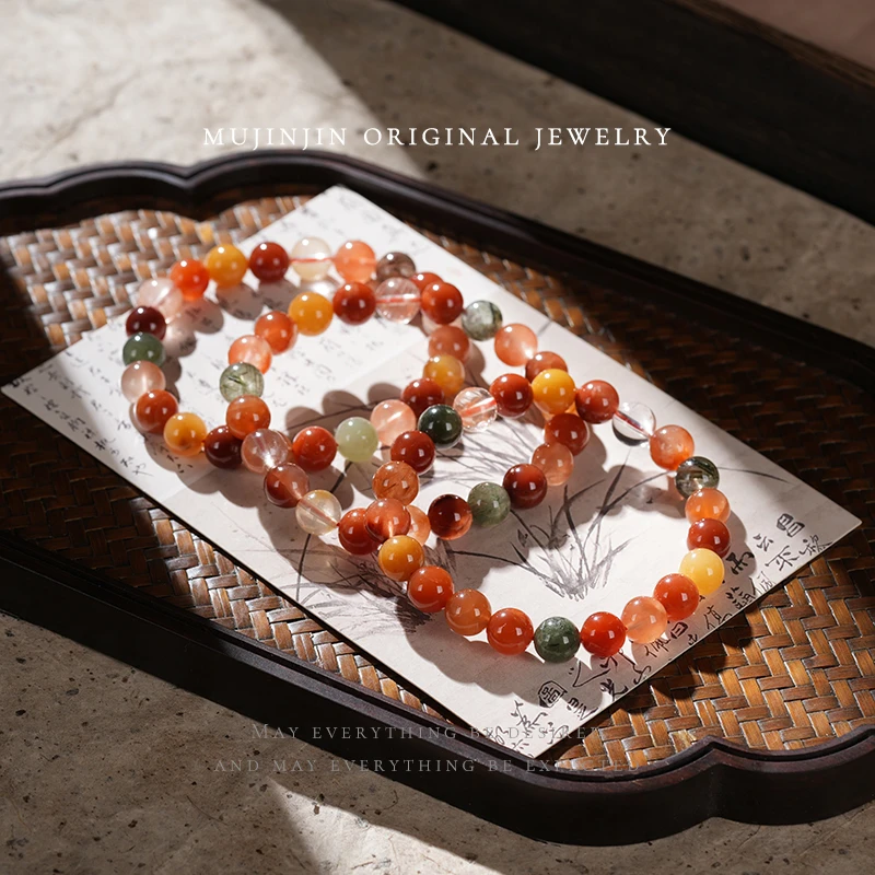 【木槿槿】天然福禄寿水晶手串女款小众时尚饰品串珠手链多样性发一