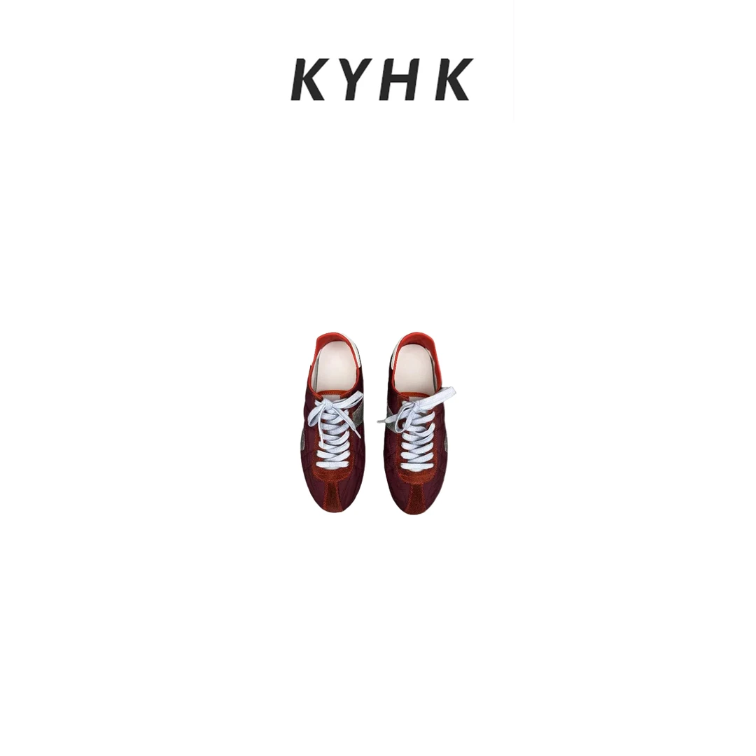 KYHK美式复古牛皮牛绒拼接德训鞋250969