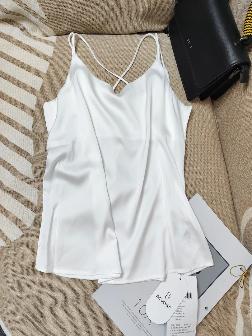 简约极简纯色宽松型夏季吊带背心纯欲风白色性感内搭