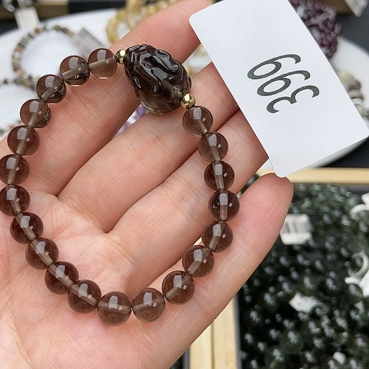 黑曜岩手链未镶嵌手串