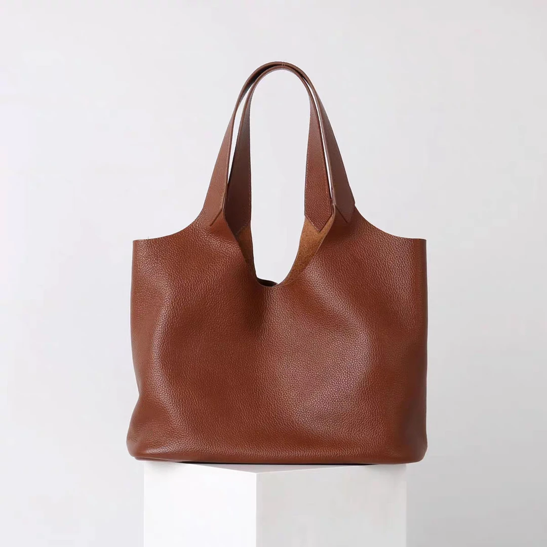 大号菜篮子宝恩福宝马鞍皮简约风单肩时尚真皮软皮通勤TL25760