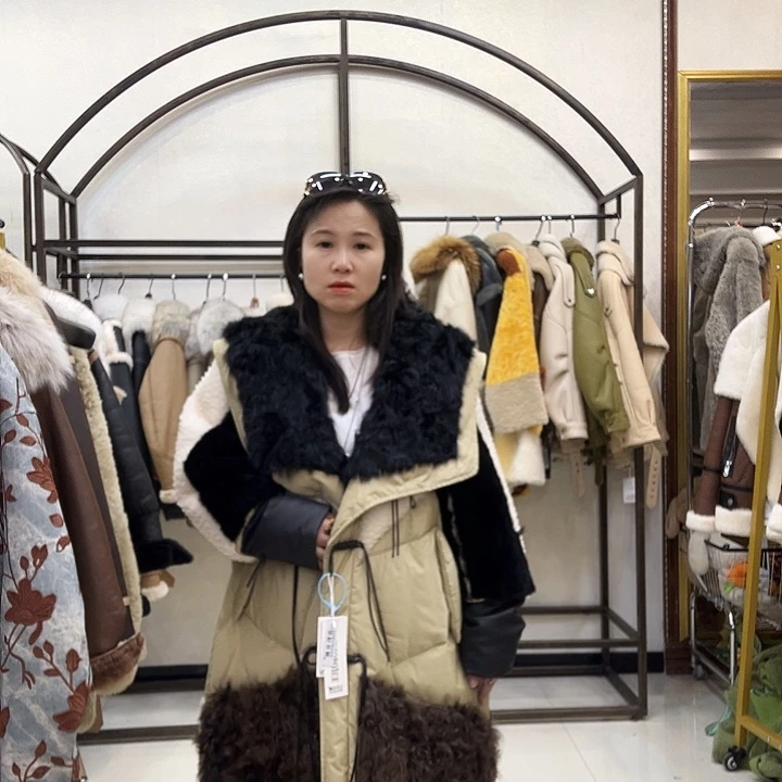 真皮皮衣皮毛一体羽绒内胆160斤以内