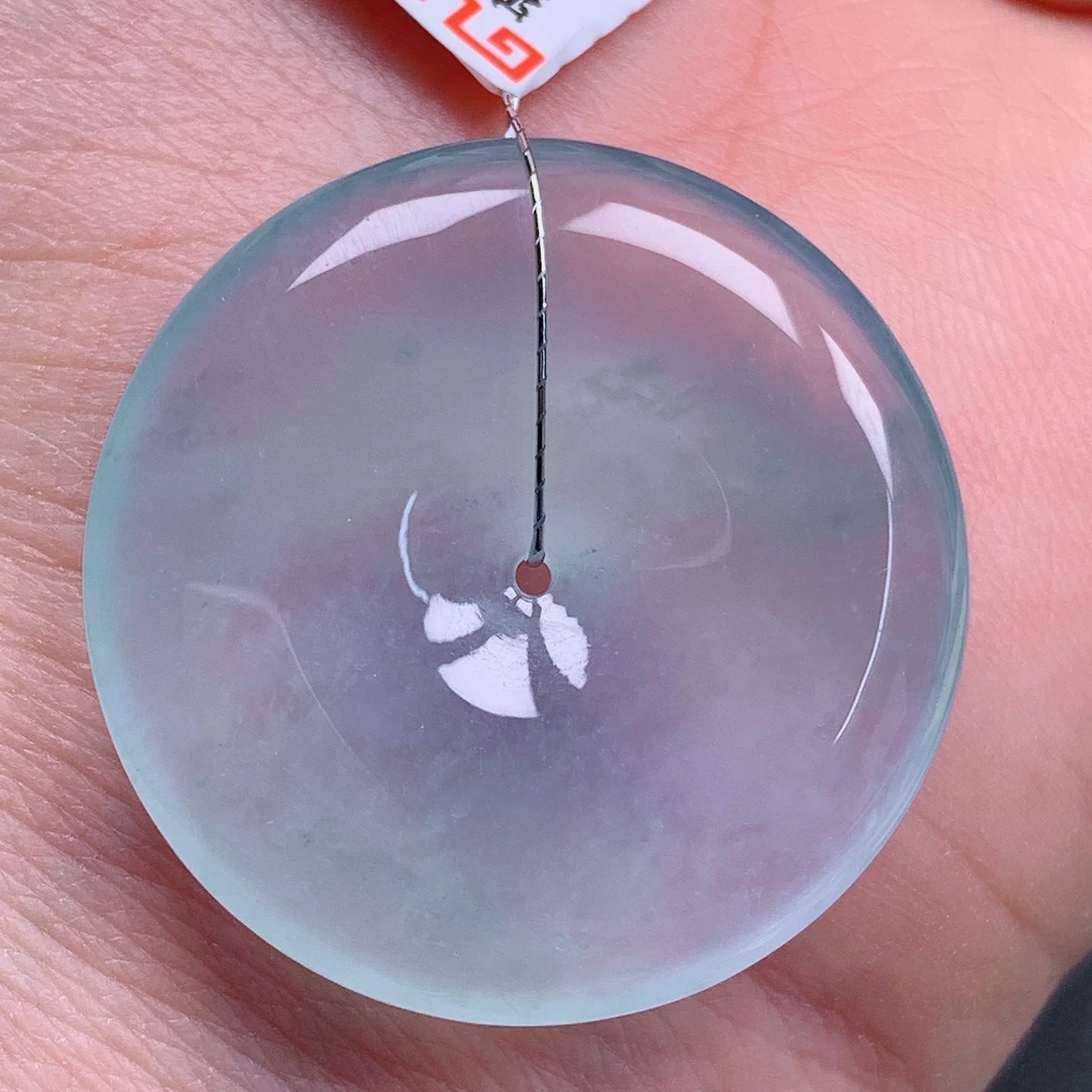 天然缅甸翡翠A货正冰晴平安扣气质精美尺寸30.5+5.8  272