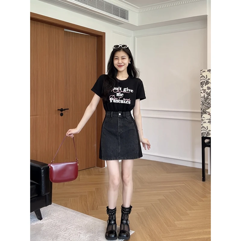 张阿星【美式格调】夏季假两件连衣裙拼接正肩收腰显瘦  W425Q10517