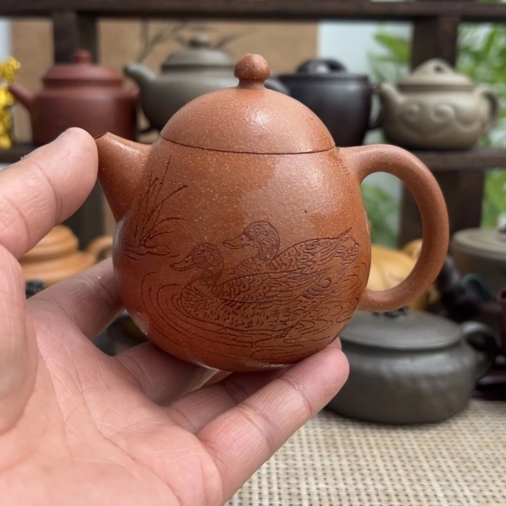 那****茶壶紫砂宜兴原矿半手龙蛋220CC