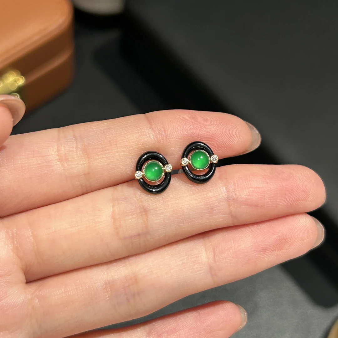 18K金 翡翠耳饰 244425