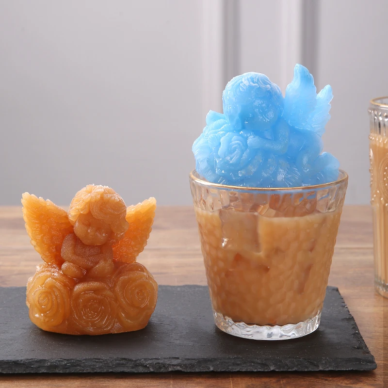 小天使冰块模具硅胶卡通造型制冰格家用可爱鸡尾酒冰饮冻冰激凌盒