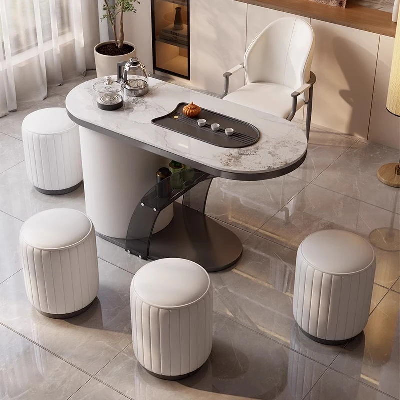 优选阳台茶桌椅组合轻奢现代高级感烧水壶一体Q茶几客厅家用小茶