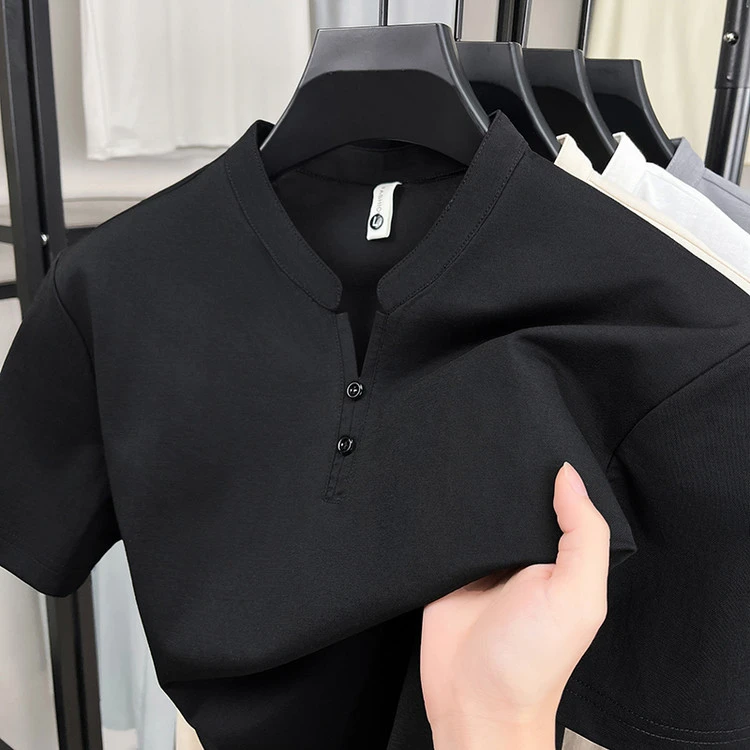 短袖夏季薄款痞帅男士短袖T恤潮流商务大码t恤男士上衣