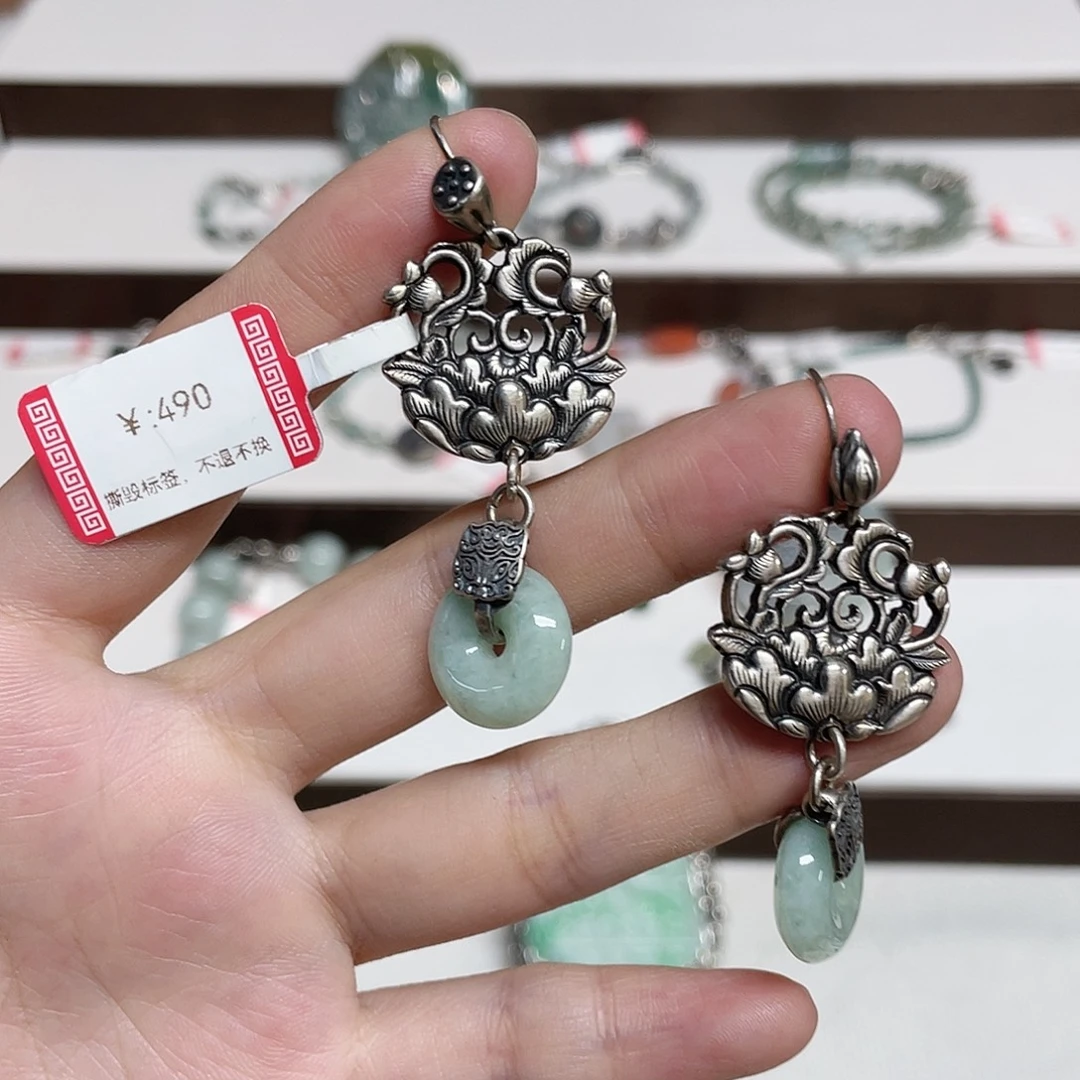 足银折上折足银耳环