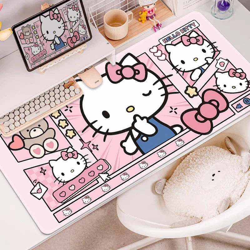 凯蒂猫鼠标垫超大号电脑桌垫女生可爱笔记本电脑专用键盘垫高颜值
