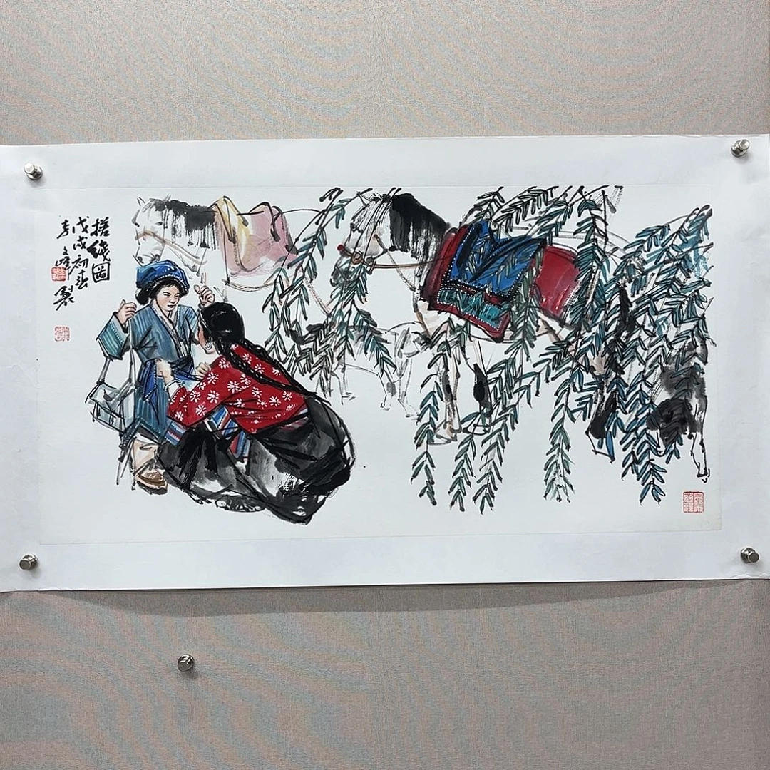 国画艺术家真人手绘