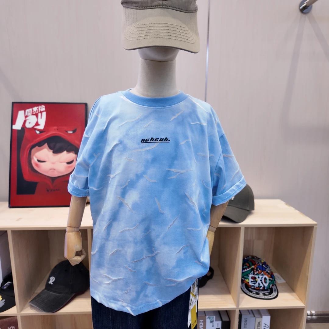 男童短袖T恤夏季中大童新款特种工艺爆款儿童上衣韩版潮流8759