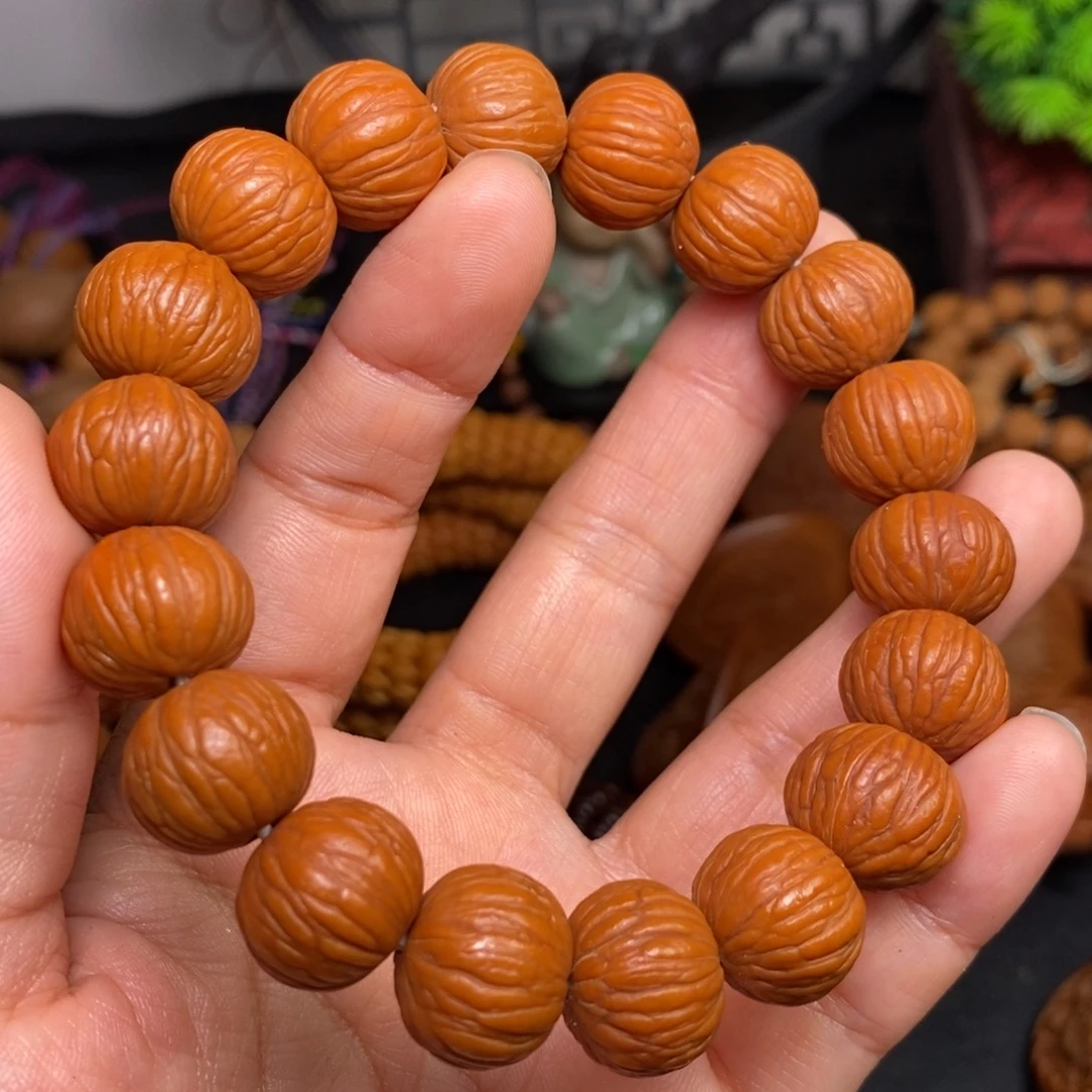 菩提籽类橄榄核雕刻手串猴头核桃手串