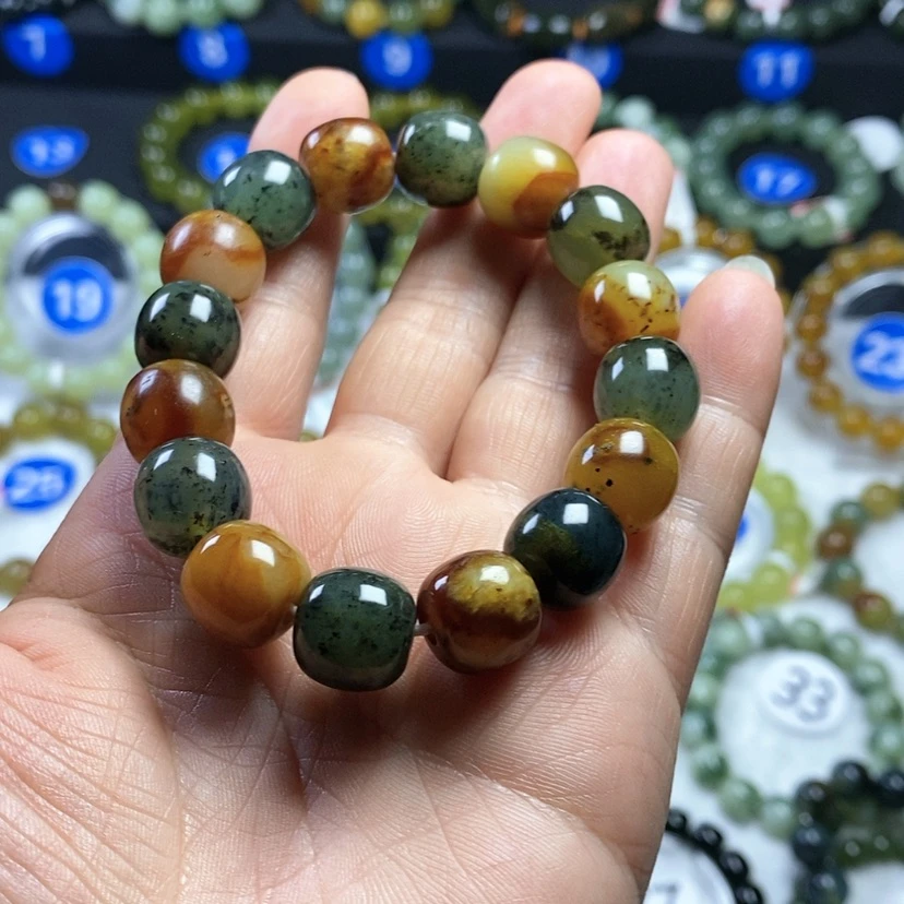 【闪购商品】未镶嵌蛇纹石玉手链阿*卡13