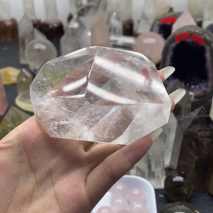 水晶珠宝半成品未镶嵌天然水晶白水随型23