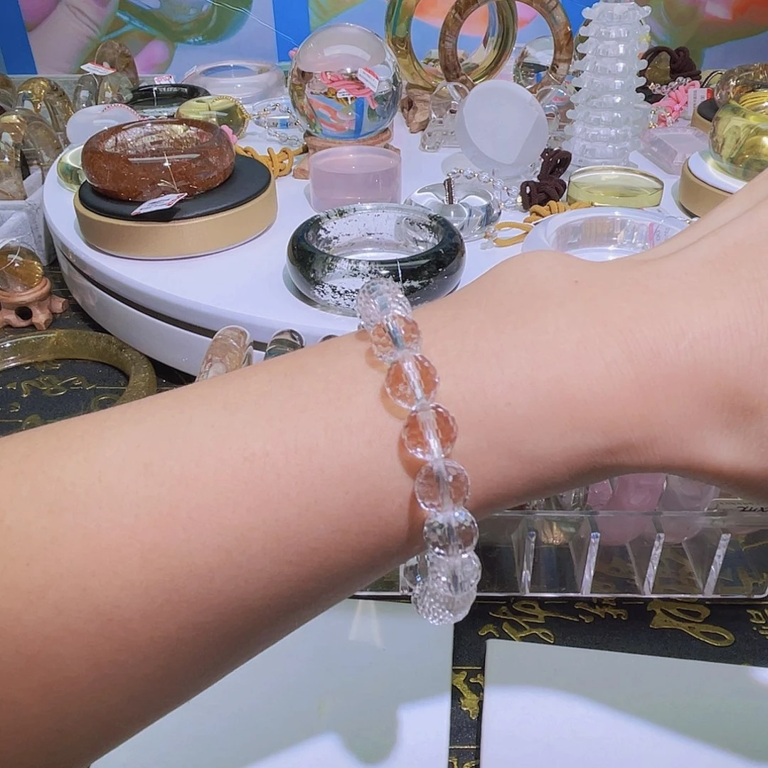 明***明手链水晶未镶嵌天然切面手串特价