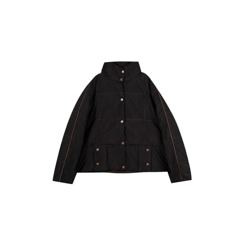 （女装）8230 宽松保暖卡扣立领女款秋冬经典百搭羽绒服外套