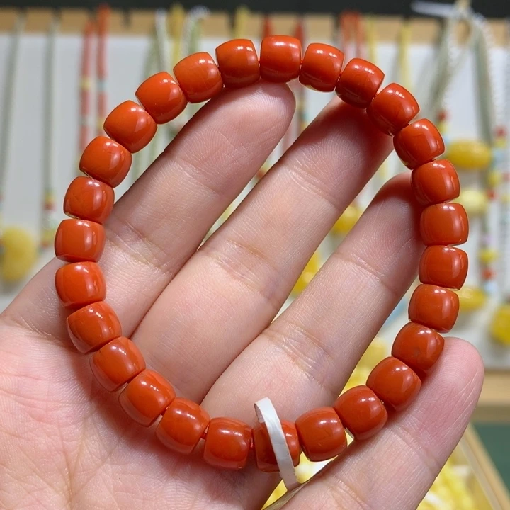 南红玛瑙未镶嵌手链7.5mm