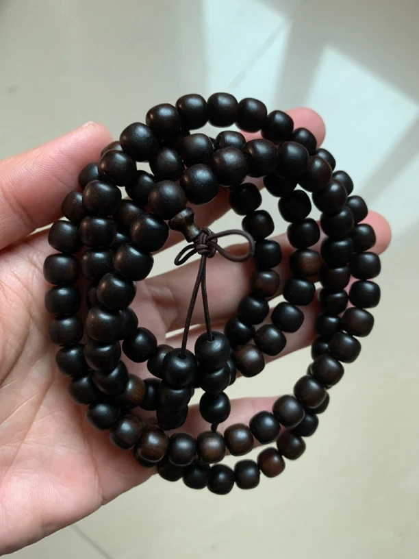 海南莺歌绿【787878沉】佛珠项链脖挂