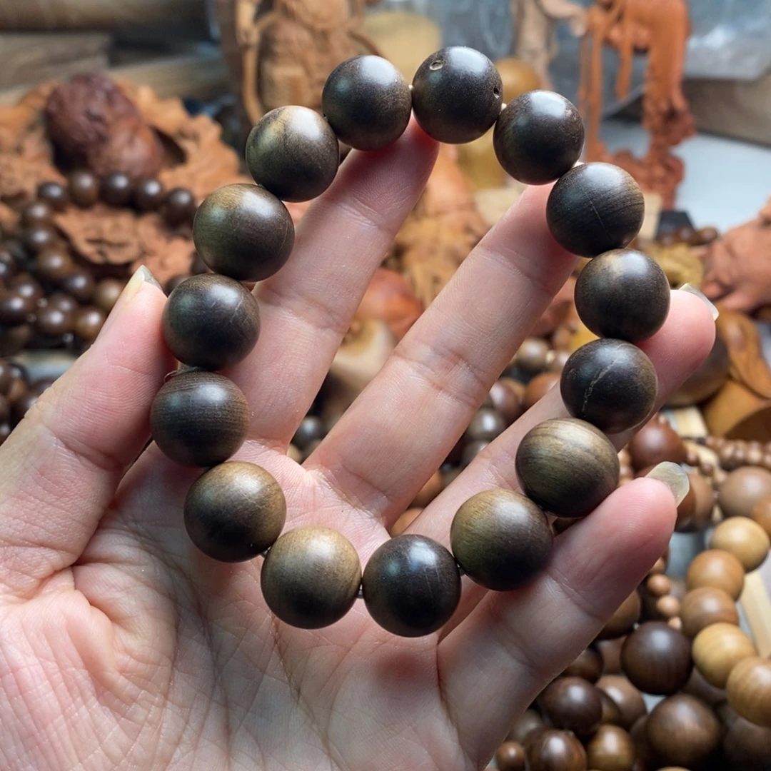 檀香木手串/手链印度迈索尔老山檀大瑕疵奶香1.5圆