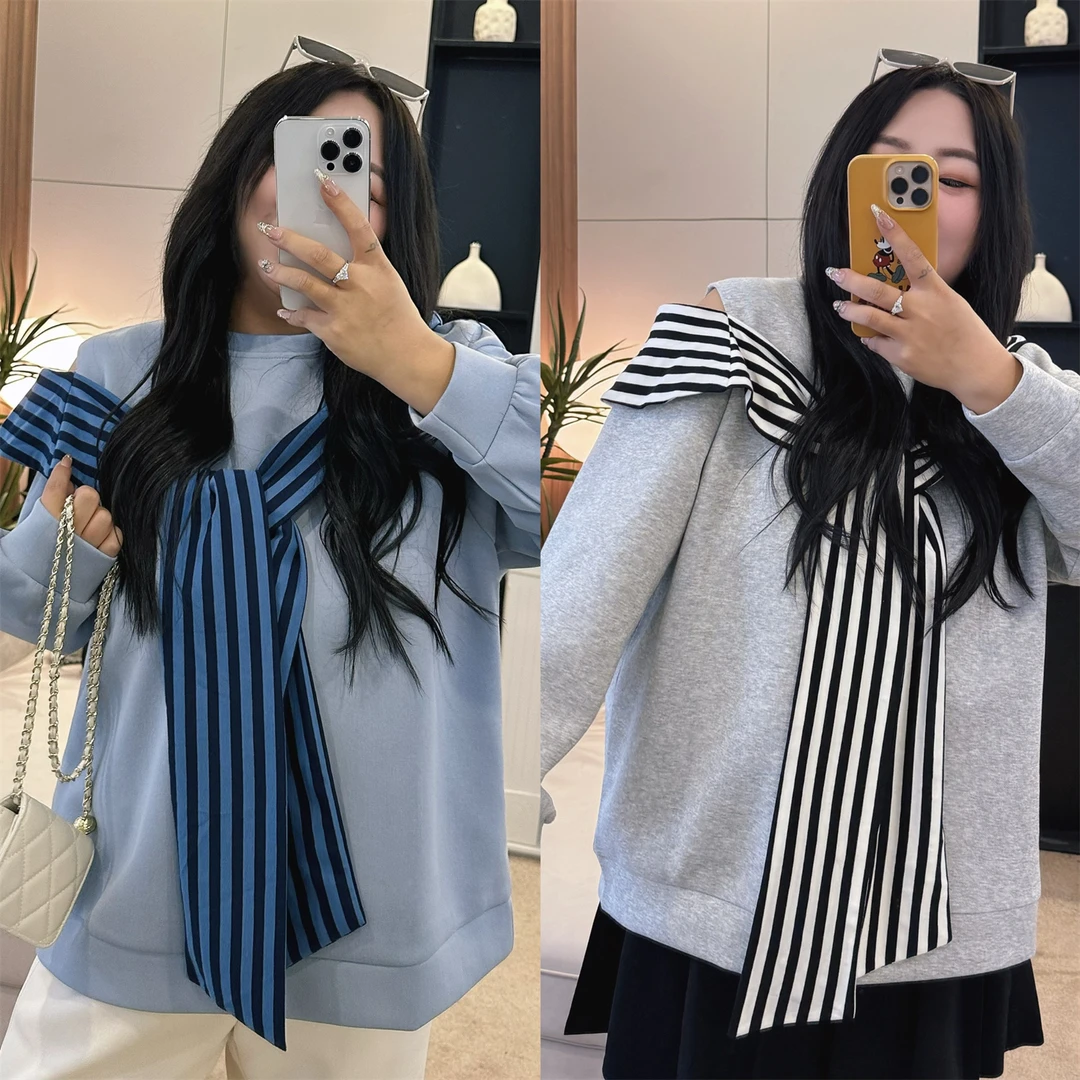 断码捡漏~云端仙袂 / 设计风披肩款空气层卫衣18124花契200斤胖mm