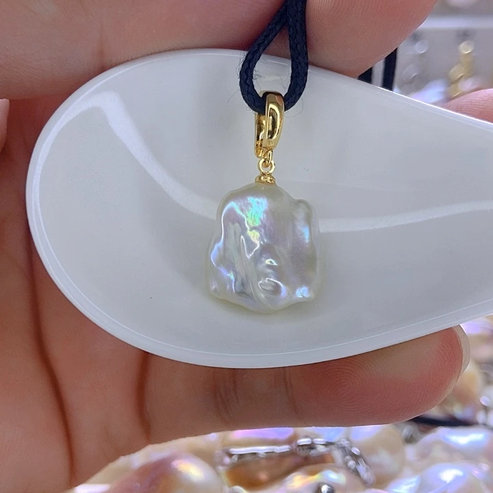 淡水珍珠银S925镶嵌颈饰47